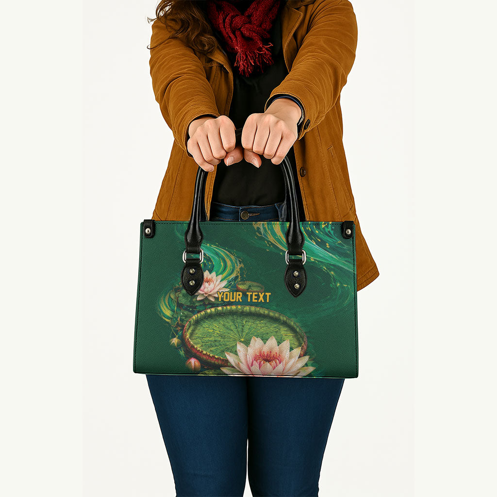 Custom Women’s Cricket Guyana Floral Series Leather Bag Victoria Amazonica Giant Water Lily