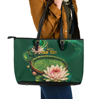 Custom Women’s Cricket Guyana Floral Series Leather Tote Bag Victoria Amazonica Giant Water Lily