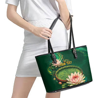 Custom Women’s Cricket Guyana Floral Series Leather Tote Bag Victoria Amazonica Giant Water Lily