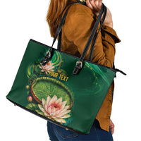 Custom Women’s Cricket Guyana Floral Series Leather Tote Bag Victoria Amazonica Giant Water Lily