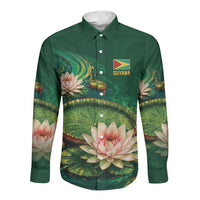 Custom Women’s Cricket Guyana Floral Series Long Sleeve Button Shirt Victoria Amazonica Giant Water Lily
