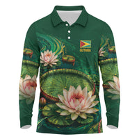 Custom Women’s Cricket Guyana Floral Series Long Sleeve Polo Shirt Victoria Amazonica Giant Water Lily
