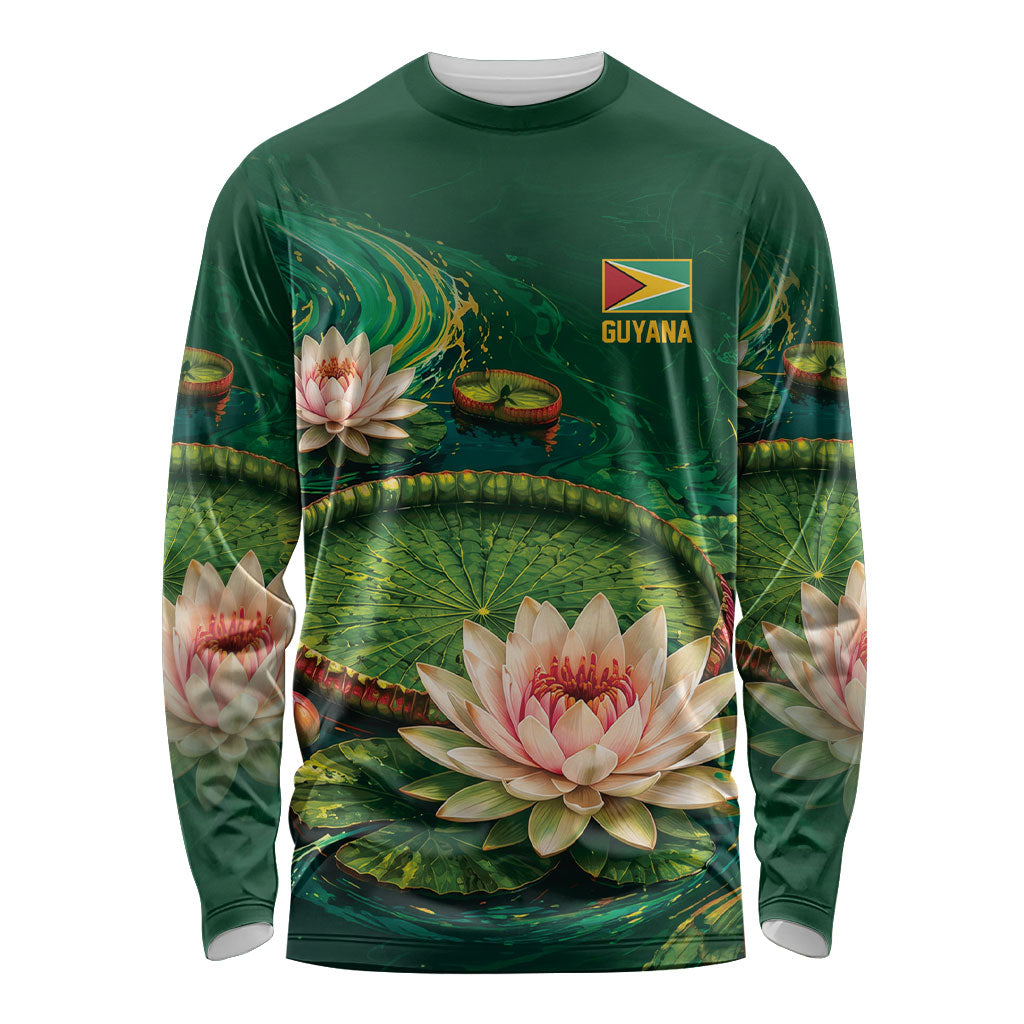 Custom Women’s Cricket Guyana Floral Series Long Sleeve Shirt Victoria Amazonica Giant Water Lily