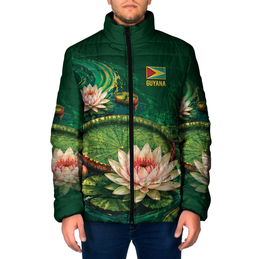 Custom Women’s Cricket Guyana Floral Series Padded Jacket Victoria Amazonica Giant Water Lily