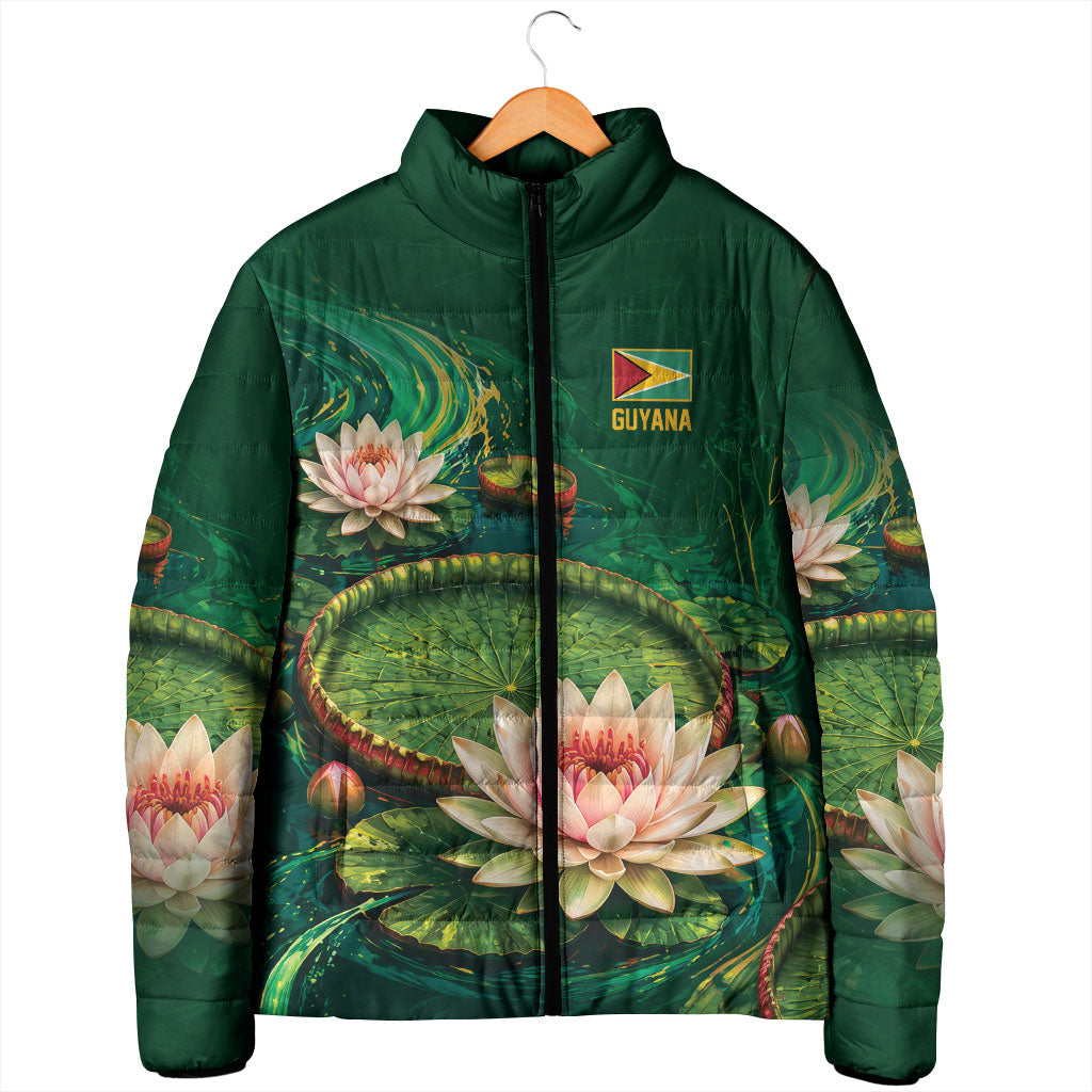 Custom Women’s Cricket Guyana Floral Series Padded Jacket Victoria Amazonica Giant Water Lily