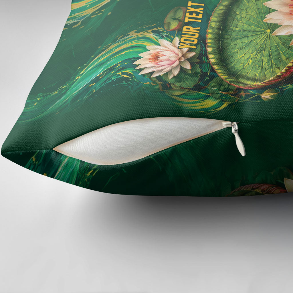 Custom Women’s Cricket Guyana Floral Series Pillow Cover Victoria Amazonica Giant Water Lily