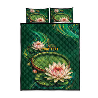 Custom Women’s Cricket Guyana Floral Series Quilt Bed Set Victoria Amazonica Giant Water Lily