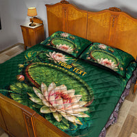 Custom Women’s Cricket Guyana Floral Series Quilt Bed Set Victoria Amazonica Giant Water Lily