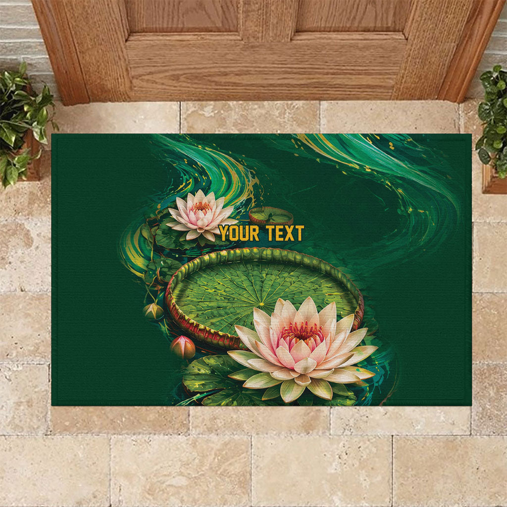 Custom Women’s Cricket Guyana Floral Series Rubber Doormat Victoria Amazonica Giant Water Lily