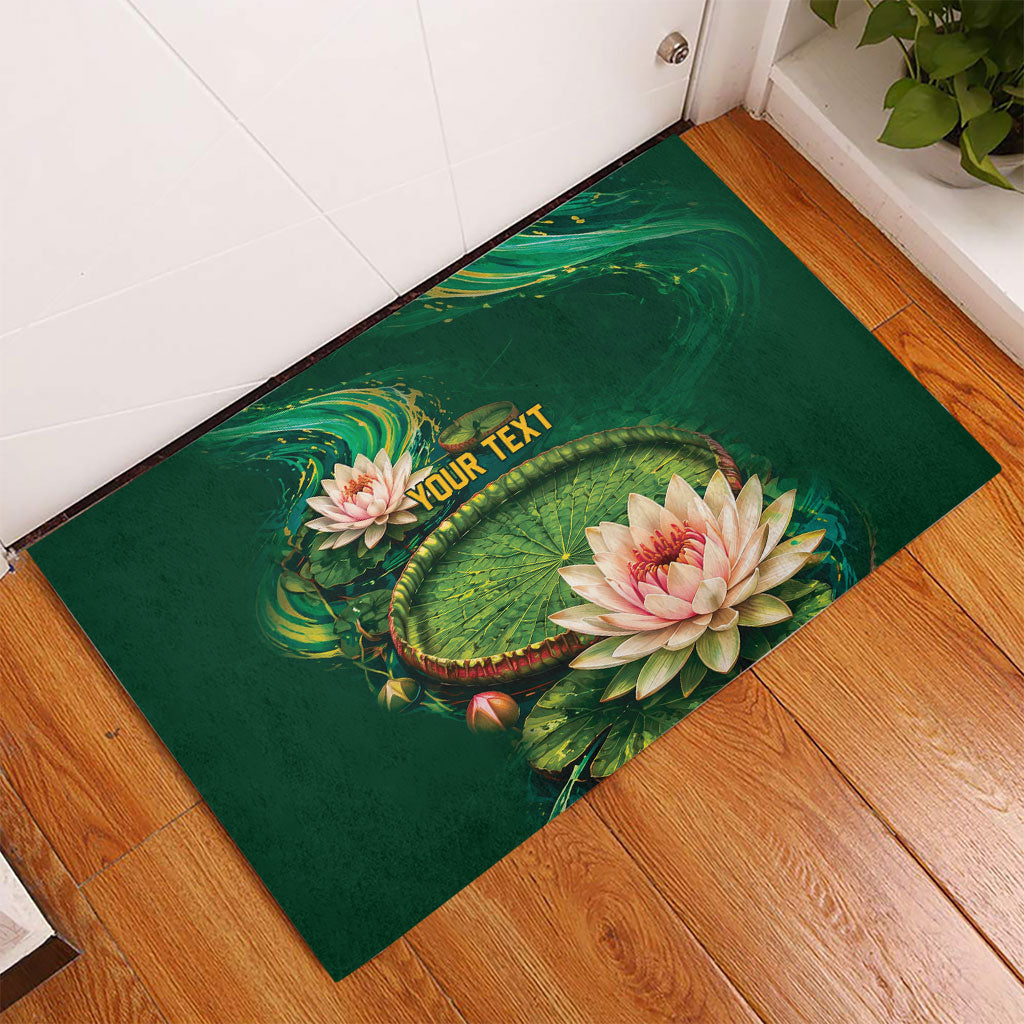 Custom Women’s Cricket Guyana Floral Series Rubber Doormat Victoria Amazonica Giant Water Lily