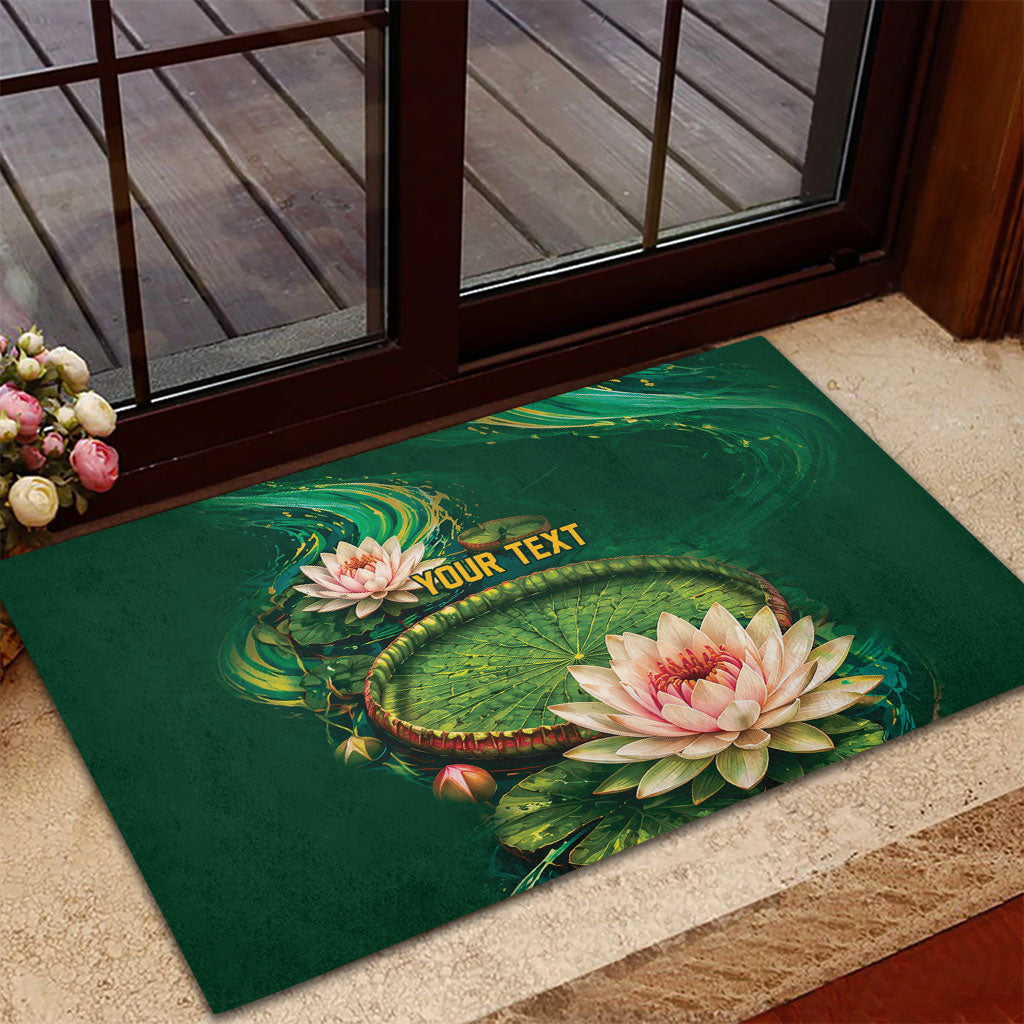 Custom Women’s Cricket Guyana Floral Series Rubber Doormat Victoria Amazonica Giant Water Lily