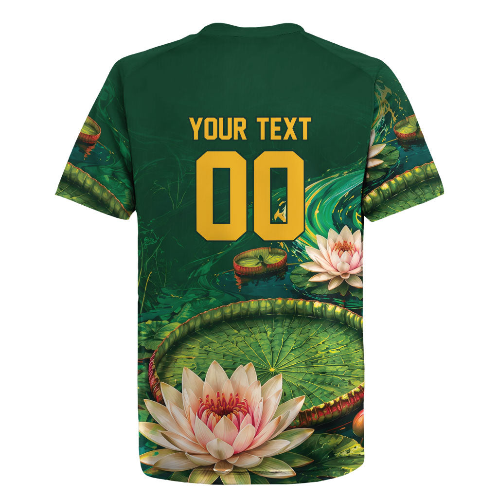 Custom Women’s Cricket Guyana Floral Series Rugby Jersey Victoria Amazonica Giant Water Lily