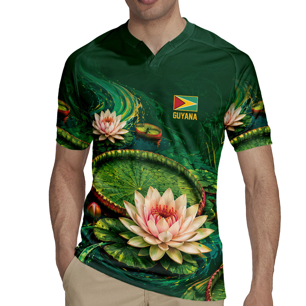 Custom Women’s Cricket Guyana Floral Series Rugby Jersey Victoria Amazonica Giant Water Lily
