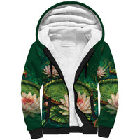 Custom Women’s Cricket Guyana Floral Series Sherpa Hoodie Victoria Amazonica Giant Water Lily