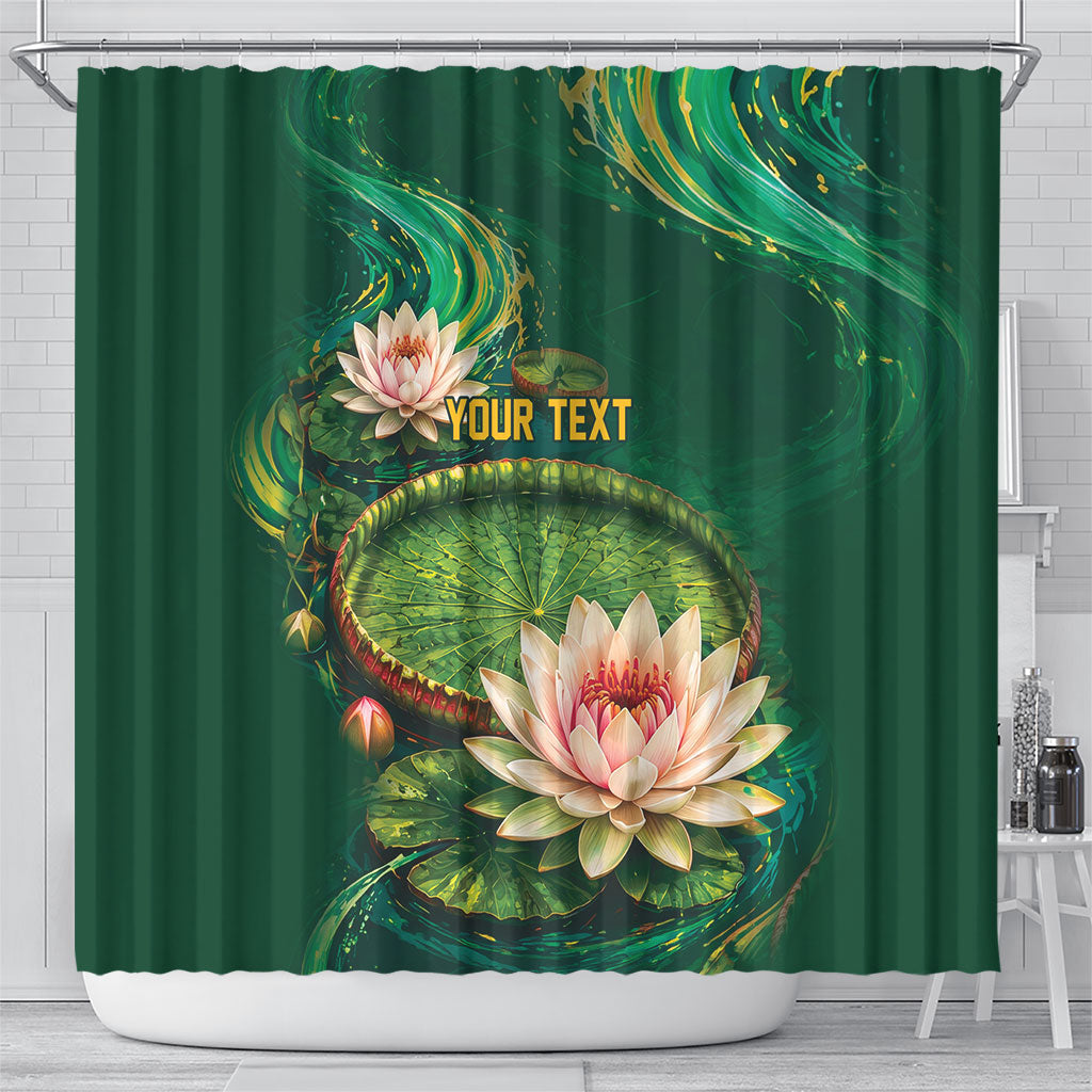 Custom Women’s Cricket Guyana Floral Series Shower Curtain Victoria Amazonica Giant Water Lily