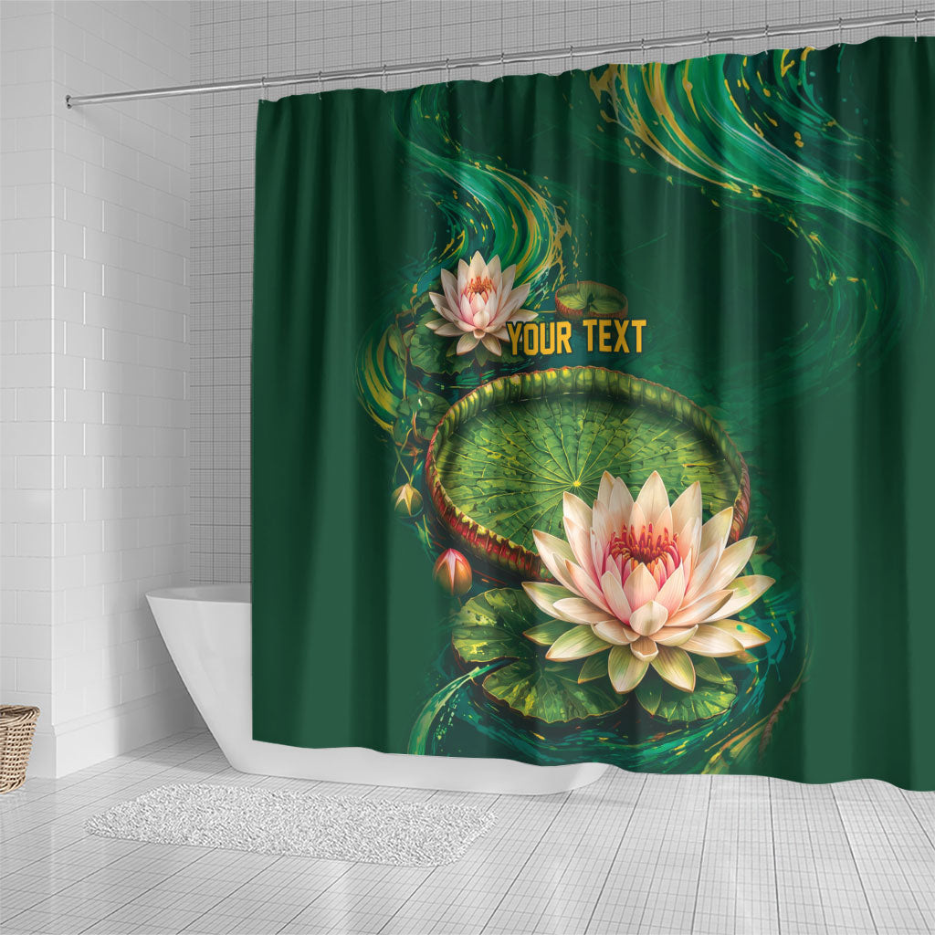 Custom Women’s Cricket Guyana Floral Series Shower Curtain Victoria Amazonica Giant Water Lily