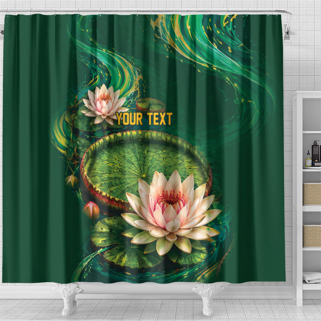 Custom Women’s Cricket Guyana Floral Series Shower Curtain Victoria Amazonica Giant Water Lily