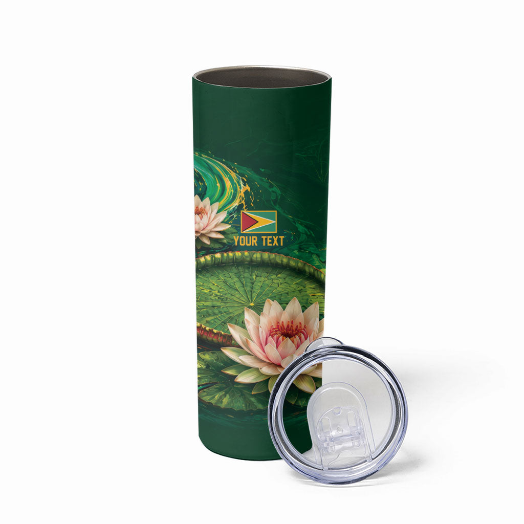 Custom Women’s Cricket Guyana Floral Series Skinny Tumbler Victoria Amazonica Giant Water Lily