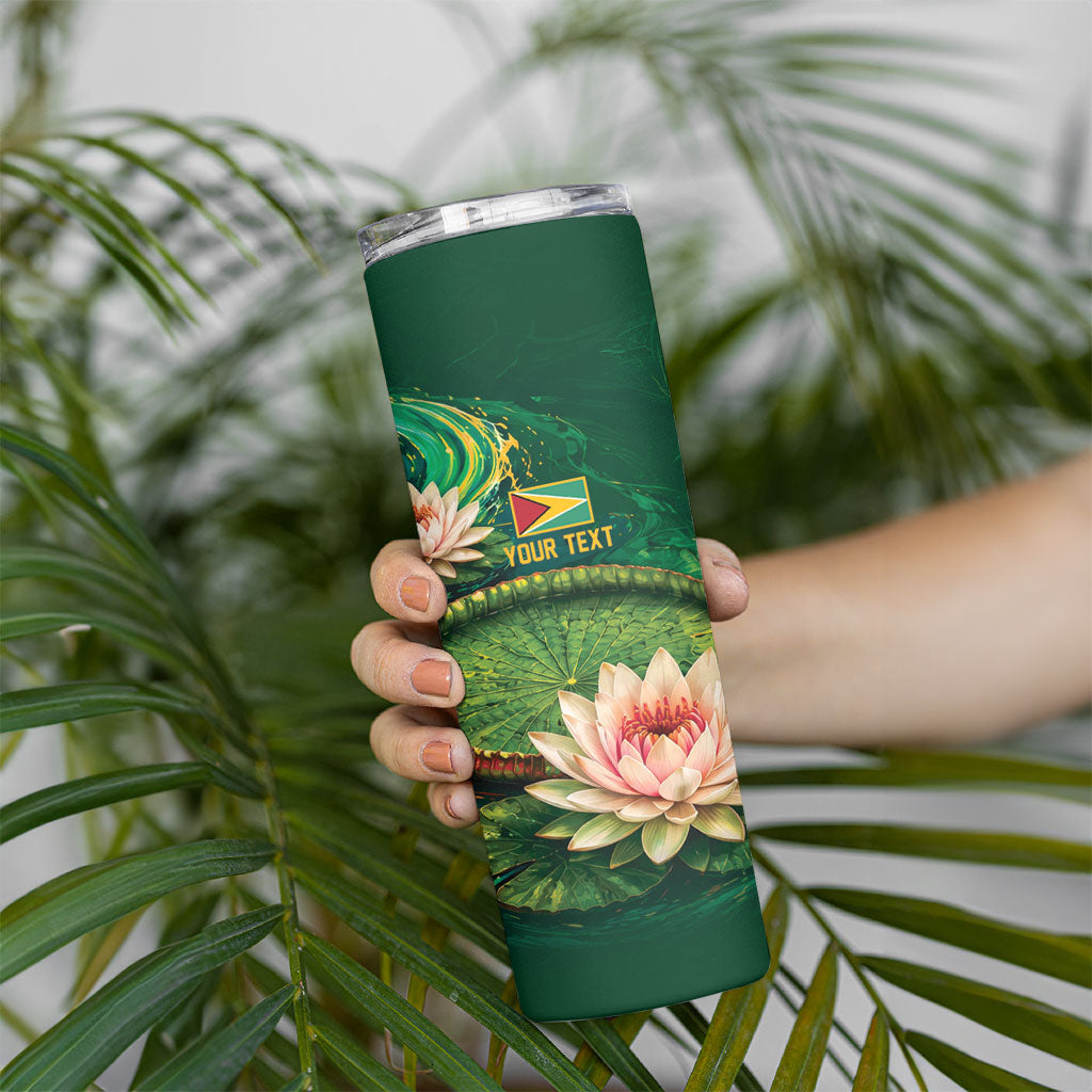 Custom Women’s Cricket Guyana Floral Series Skinny Tumbler Victoria Amazonica Giant Water Lily