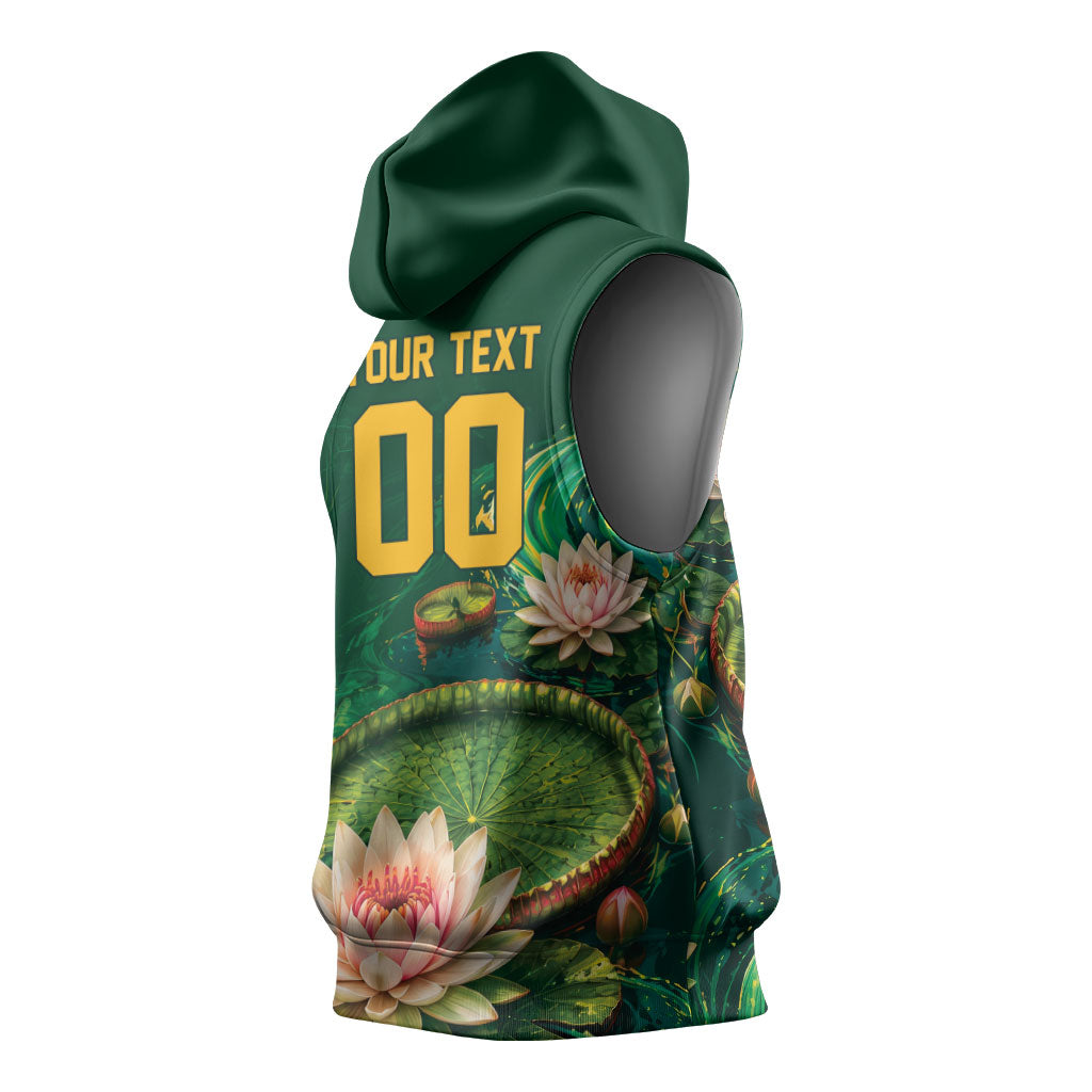 Custom Women’s Cricket Guyana Floral Series Sleeveless Hoodie Victoria Amazonica Giant Water Lily