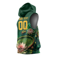 Custom Women’s Cricket Guyana Floral Series Sleeveless Hoodie Victoria Amazonica Giant Water Lily