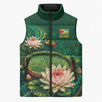 Custom Women’s Cricket Guyana Floral Series Sleeveless Puffer Jacket Victoria Amazonica Giant Water Lily
