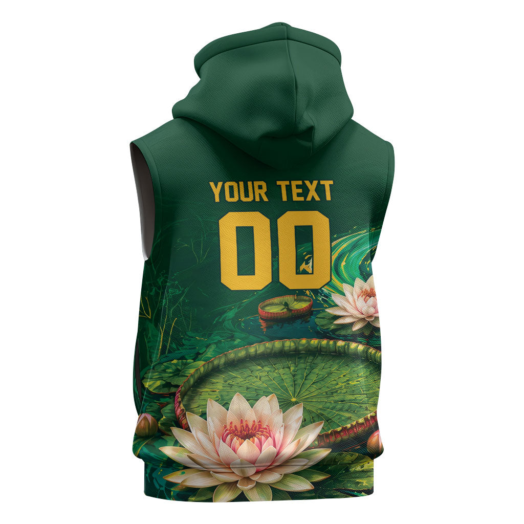 Custom Women’s Cricket Guyana Floral Series Sleeveless Zip Hoodie Victoria Amazonica Giant Water Lily