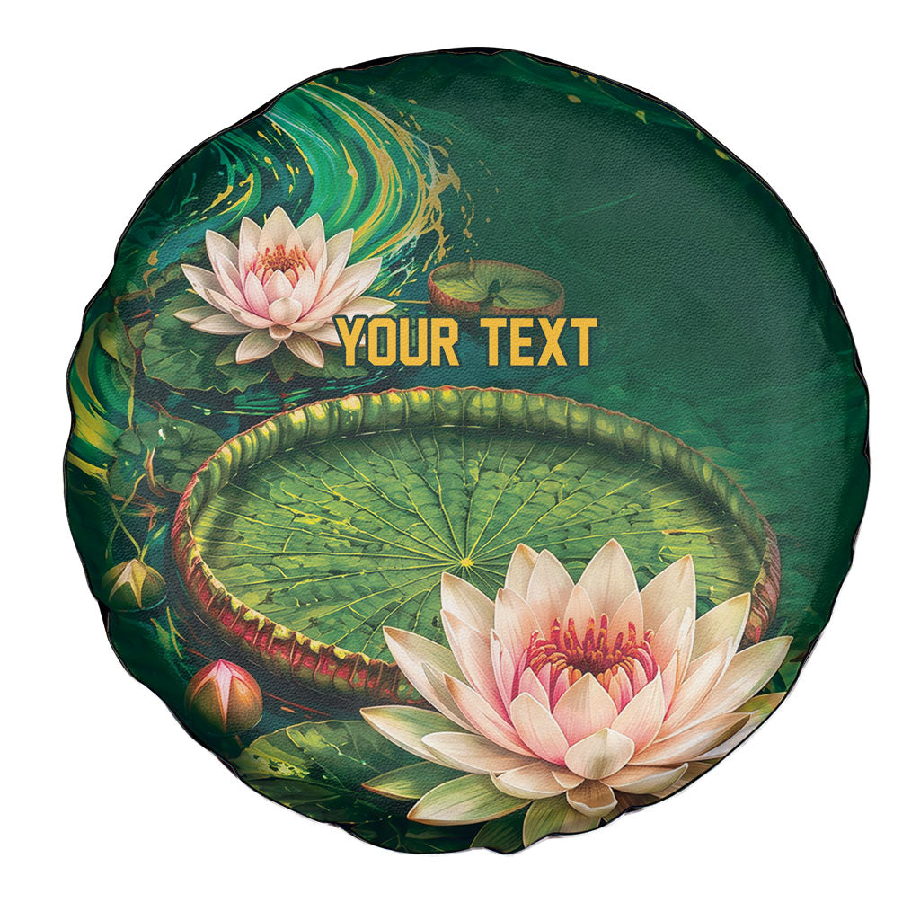 Custom Women’s Cricket Guyana Floral Series Spare Tire Cover Victoria Amazonica Giant Water Lily