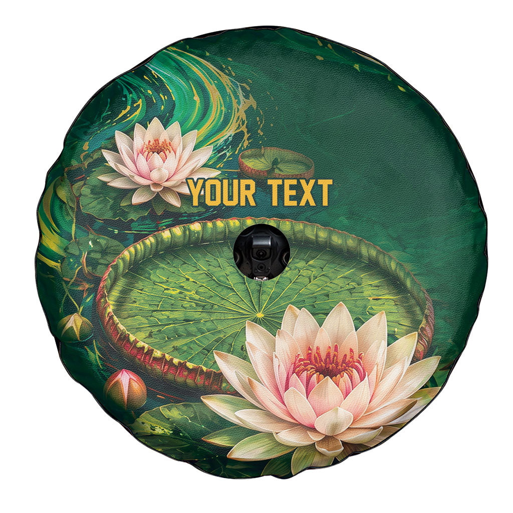 Custom Women’s Cricket Guyana Floral Series Spare Tire Cover Victoria Amazonica Giant Water Lily