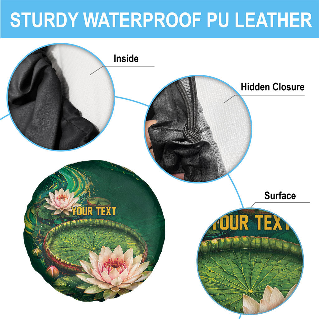Custom Women’s Cricket Guyana Floral Series Spare Tire Cover Victoria Amazonica Giant Water Lily