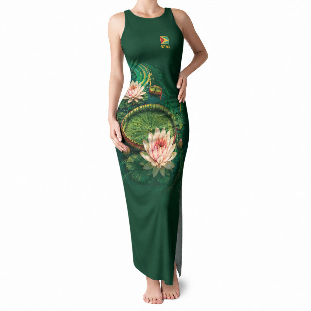 Custom Women’s Cricket Guyana Floral Series Tank Maxi Dress Victoria Amazonica Giant Water Lily