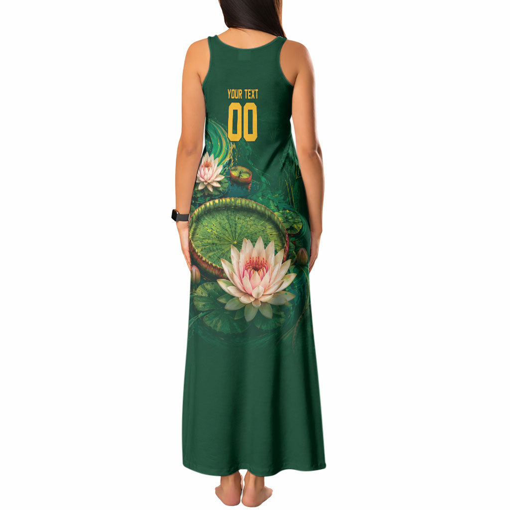 Custom Women’s Cricket Guyana Floral Series Tank Maxi Dress Victoria Amazonica Giant Water Lily