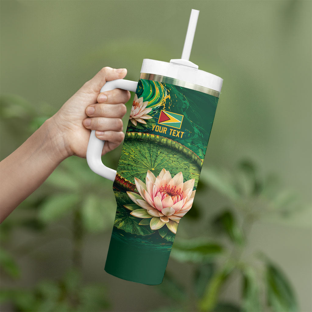 Custom Women’s Cricket Guyana Floral Series Tumbler With Handle Victoria Amazonica Giant Water Lily