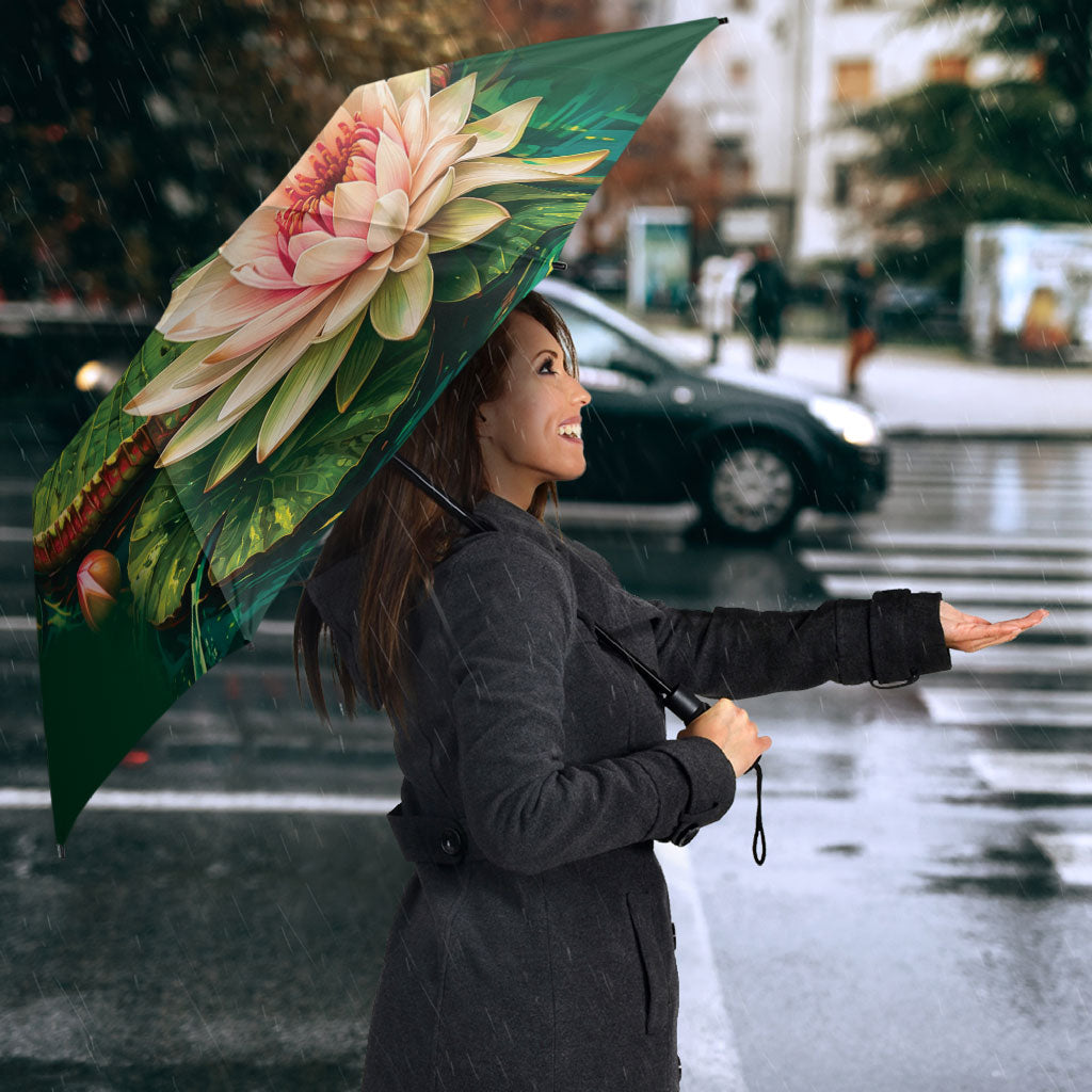 Custom Women’s Cricket Guyana Floral Series Umbrella Victoria Amazonica Giant Water Lily