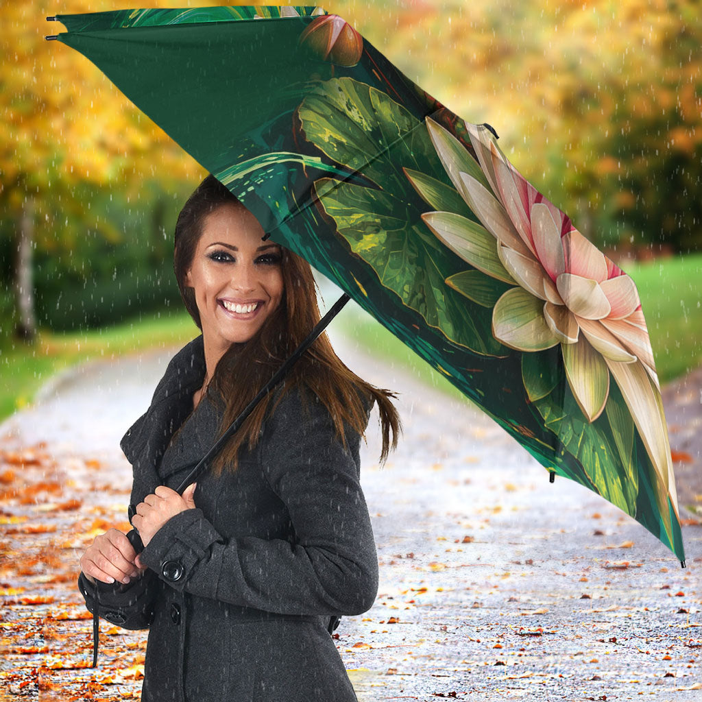 Custom Women’s Cricket Guyana Floral Series Umbrella Victoria Amazonica Giant Water Lily