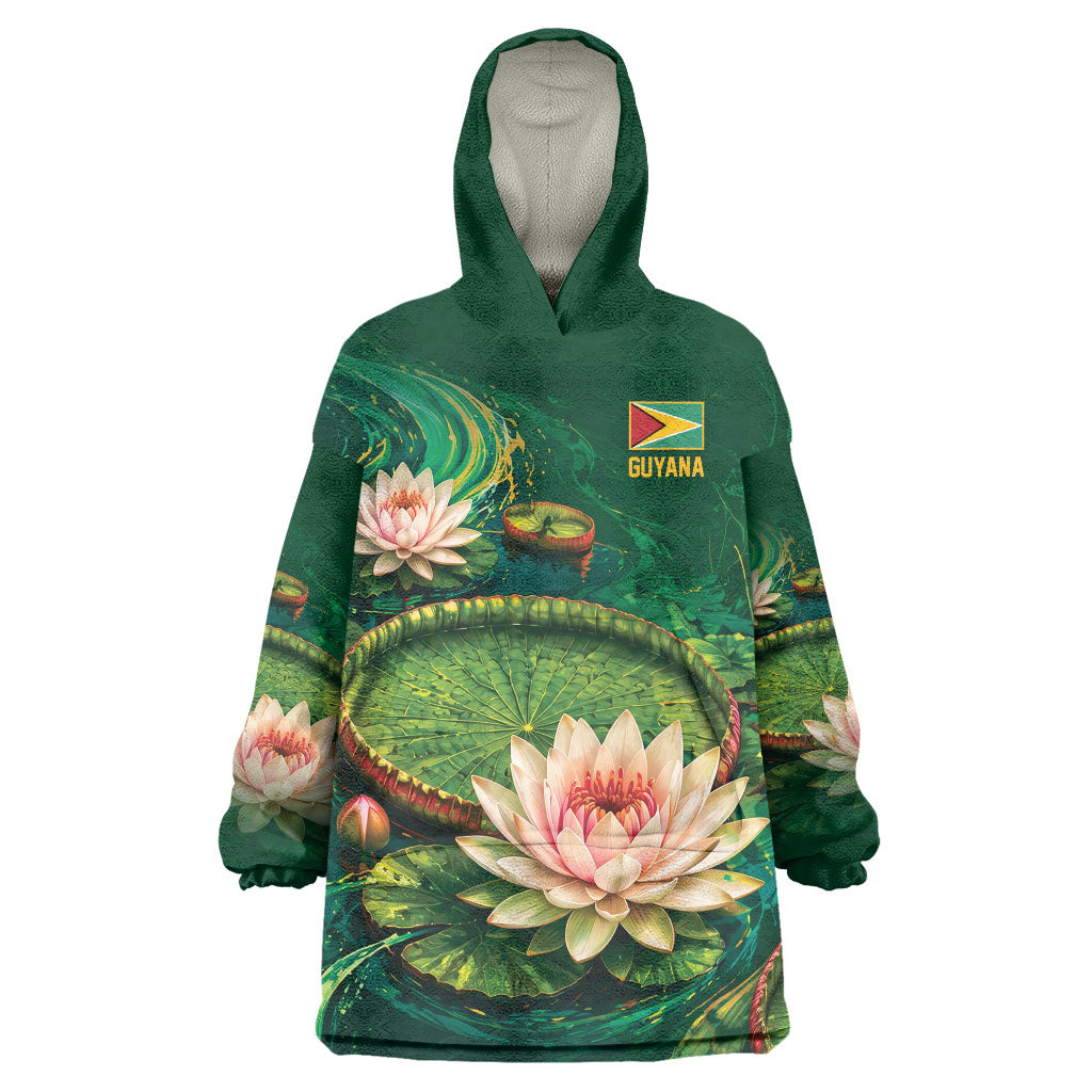 Custom Women’s Cricket Guyana Floral Series Wearable Blanket Hoodie Victoria Amazonica Giant Water Lily