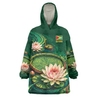 Custom Women’s Cricket Guyana Floral Series Wearable Blanket Hoodie Victoria Amazonica Giant Water Lily