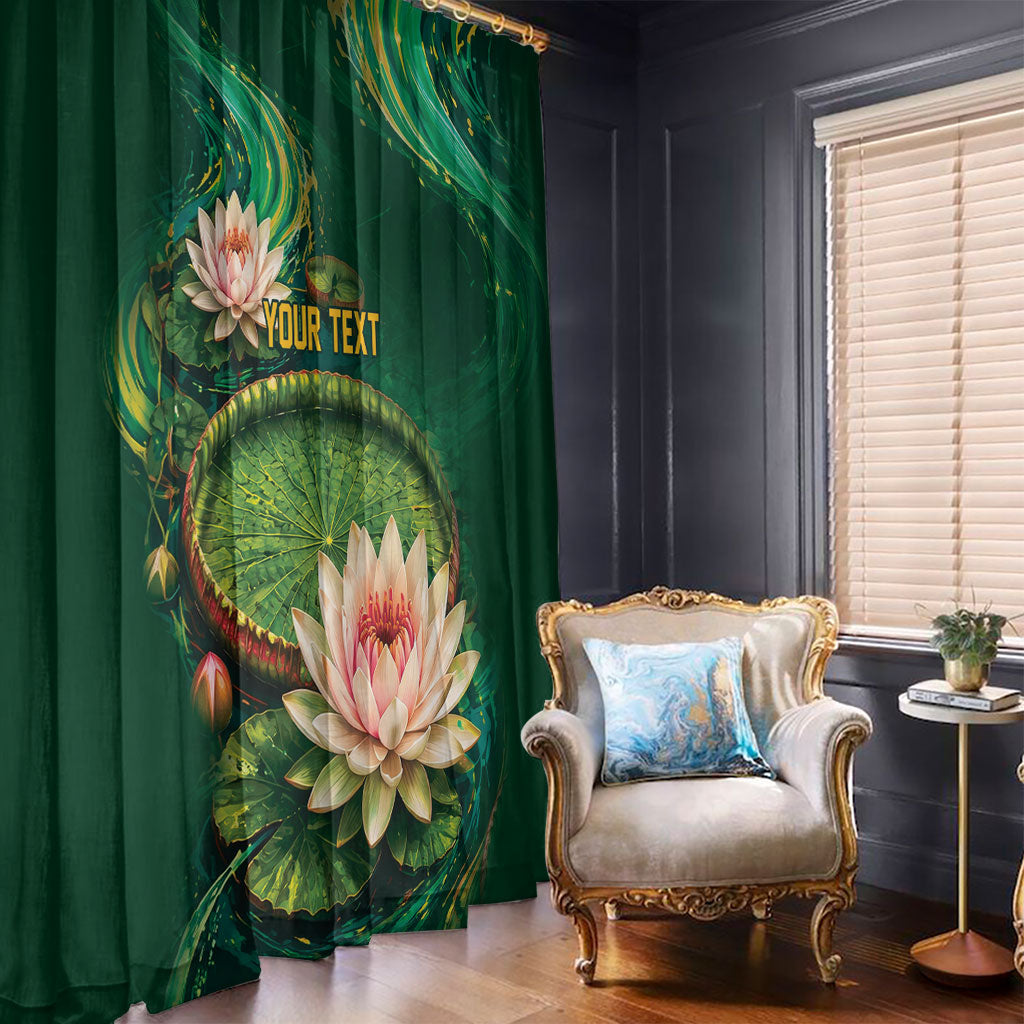Custom Women’s Cricket Guyana Floral Series Window Curtain Victoria Amazonica Giant Water Lily