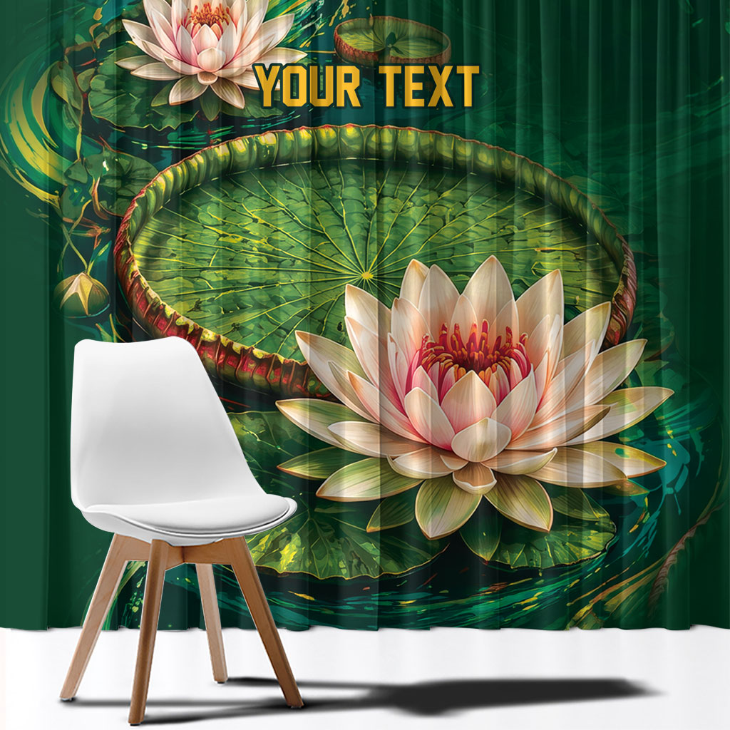 Custom Women’s Cricket Guyana Floral Series Window Curtain Victoria Amazonica Giant Water Lily