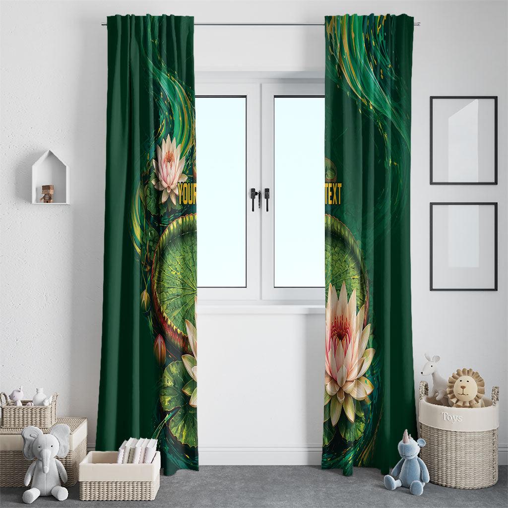 Custom Women’s Cricket Guyana Floral Series Window Curtain Victoria Amazonica Giant Water Lily