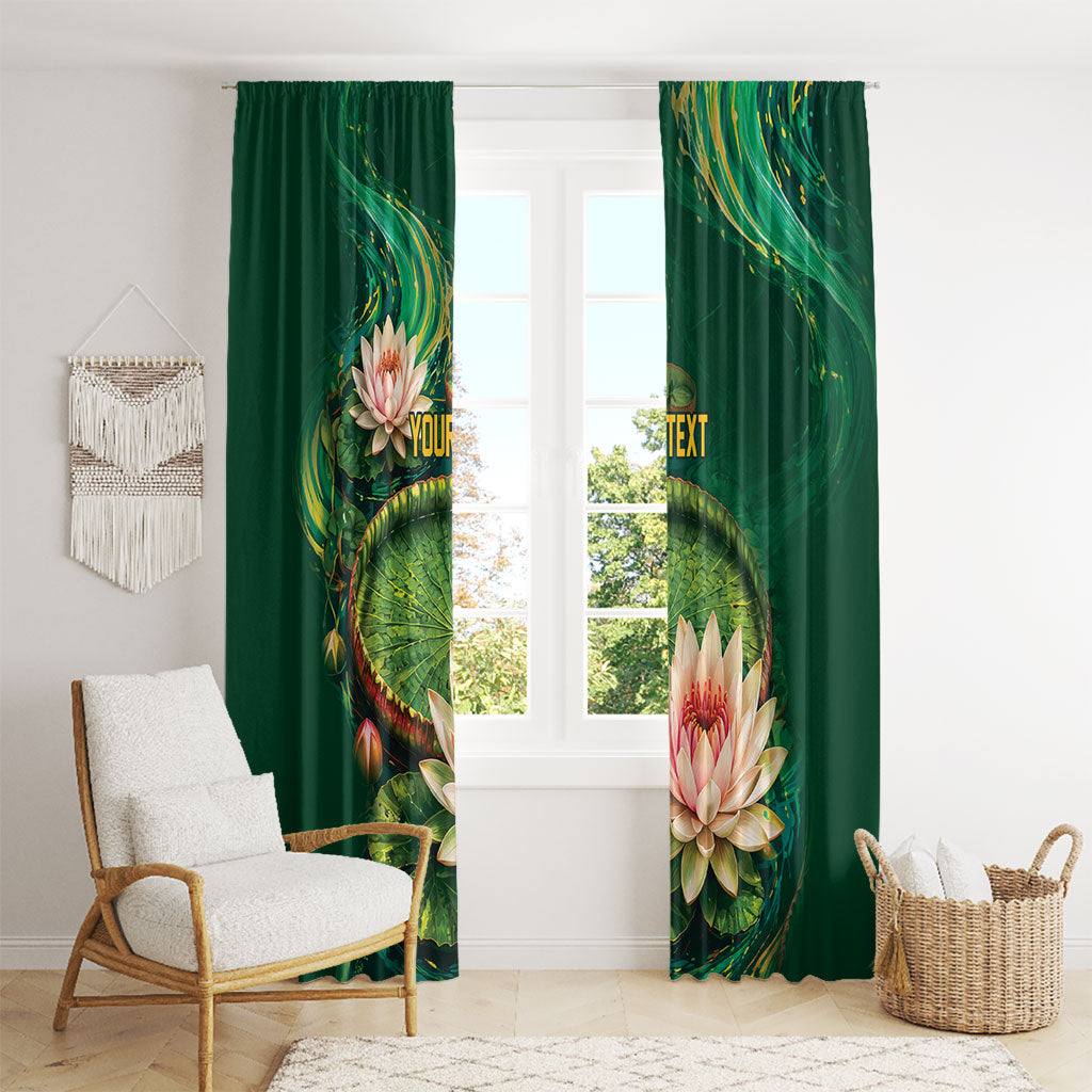 Custom Women’s Cricket Guyana Floral Series Window Curtain Victoria Amazonica Giant Water Lily