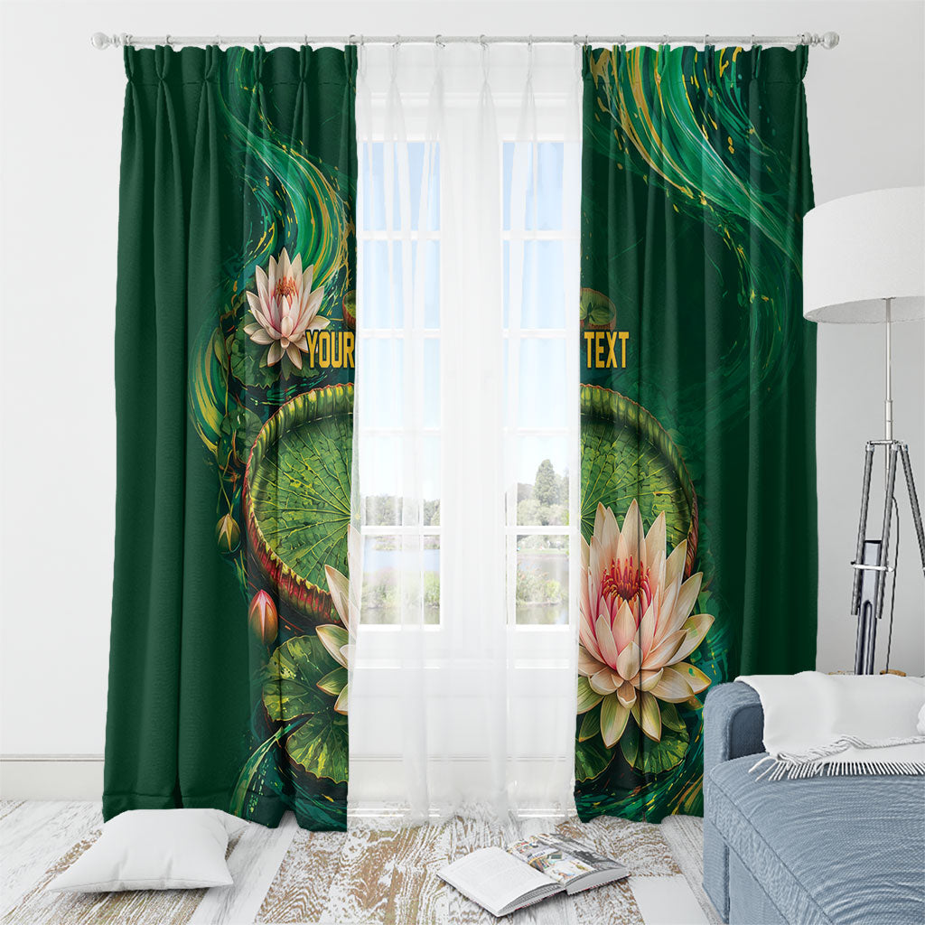 Custom Women’s Cricket Guyana Floral Series Window Curtain Victoria Amazonica Giant Water Lily