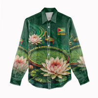 Custom Women’s Cricket Guyana Floral Series Women Casual Shirt Victoria Amazonica Giant Water Lily