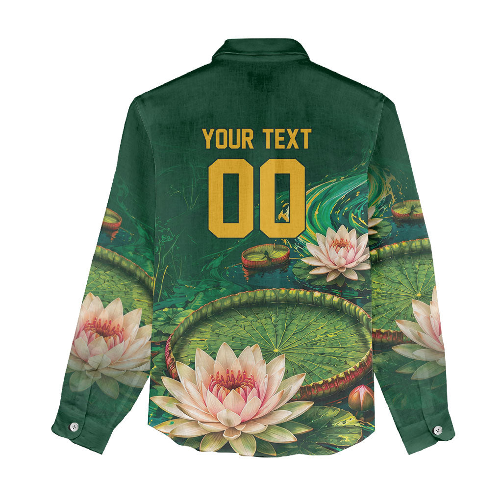 Custom Women’s Cricket Guyana Floral Series Women Casual Shirt Victoria Amazonica Giant Water Lily