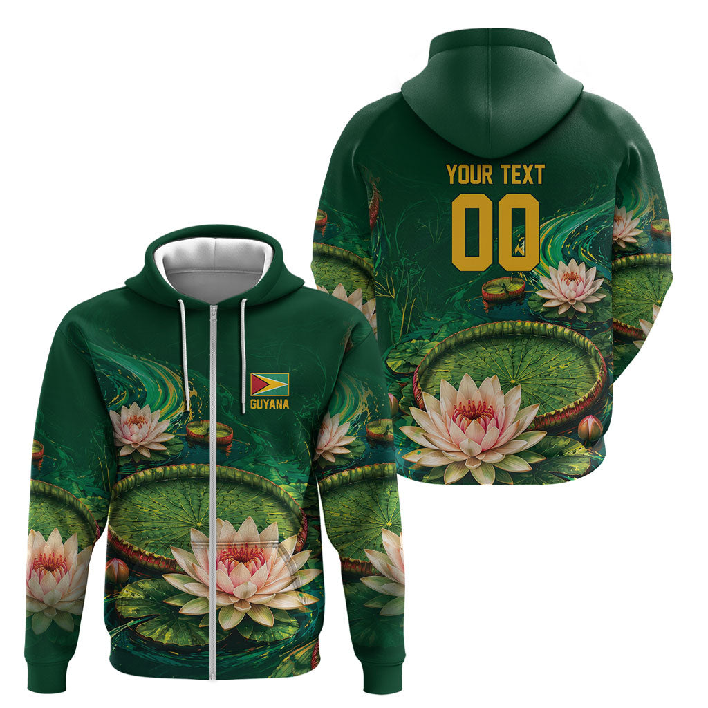 Custom Women’s Cricket Guyana Floral Series Zip Hoodie Victoria Amazonica Giant Water Lily
