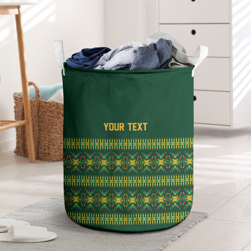 Custom Women’s Cricket Guyana Floral Series Laundry Basket Rainforest Floral Geometry Motif