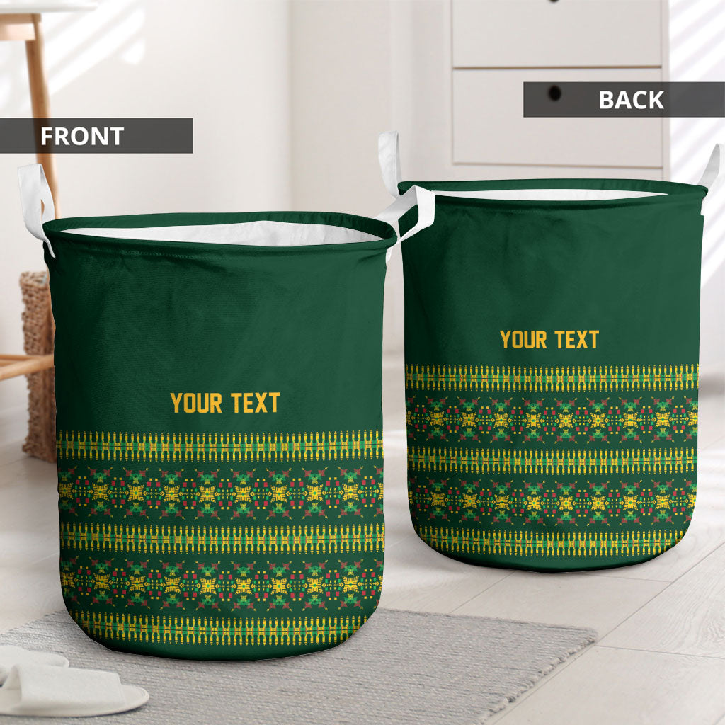 Custom Women’s Cricket Guyana Floral Series Laundry Basket Rainforest Floral Geometry Motif