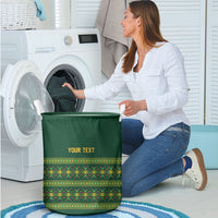 Custom Women’s Cricket Guyana Floral Series Laundry Basket Rainforest Floral Geometry Motif