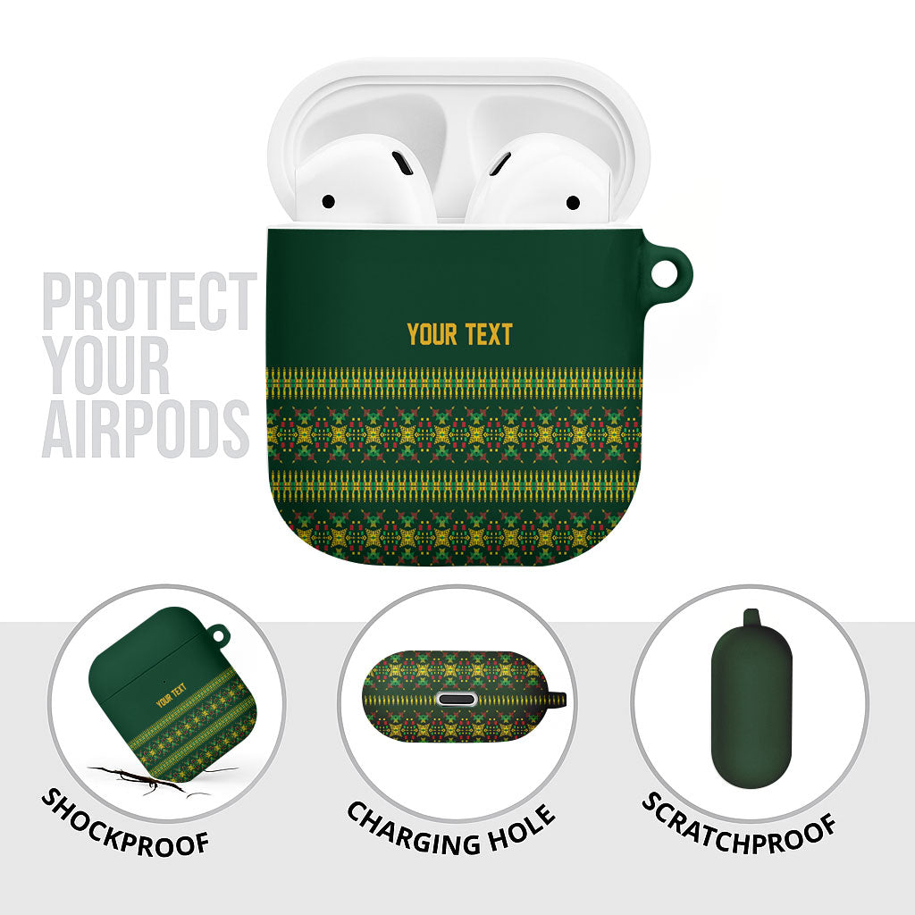 Custom Women’s Cricket Guyana Floral Series AirPods Case Rainforest Floral Geometry Motif