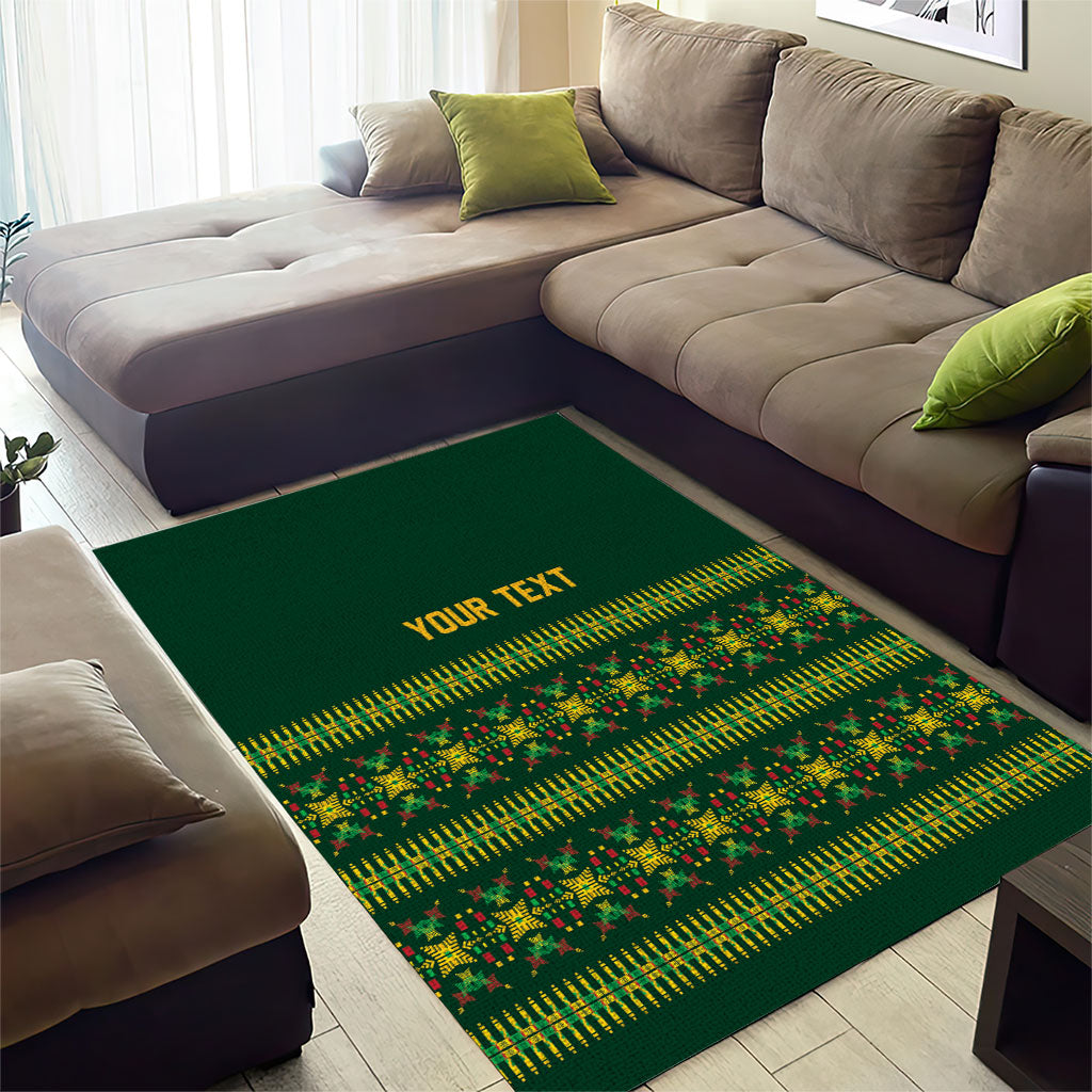 Custom Women’s Cricket Guyana Floral Series Area Rug Rainforest Floral Geometry Motif